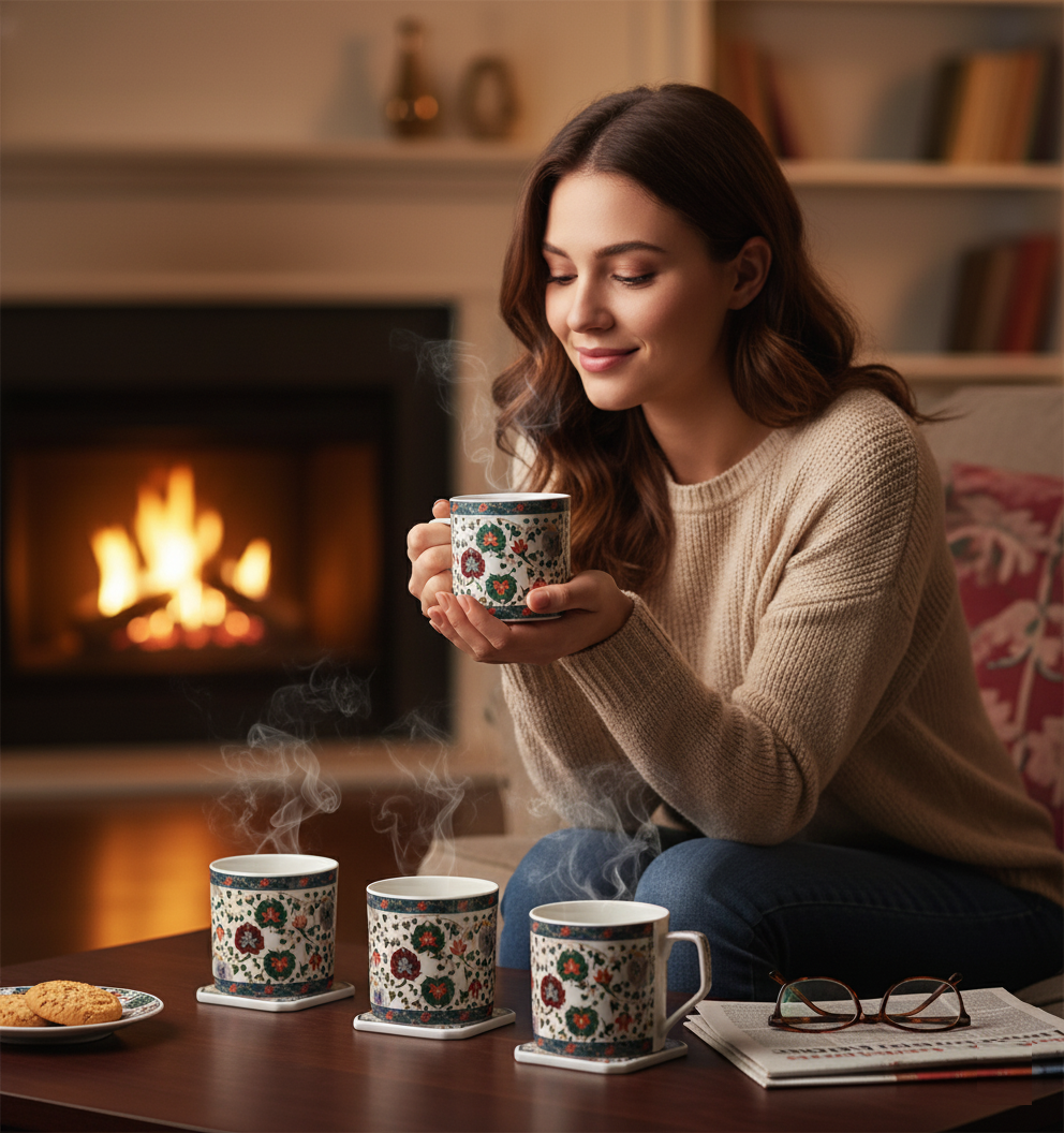 Clay Craft Director Hilton Coffee & Tea Mugs Set of 6 (H376)