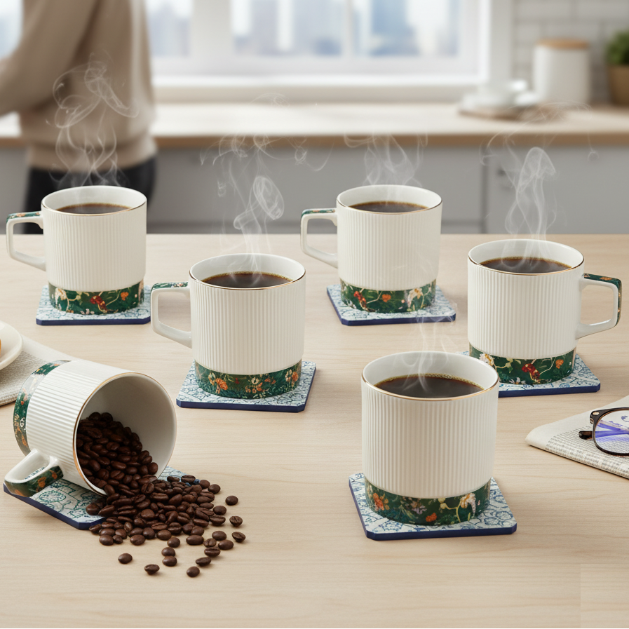 JCPL Charles Manor Coffee & Tea Mugs Set of 6 (MS401)