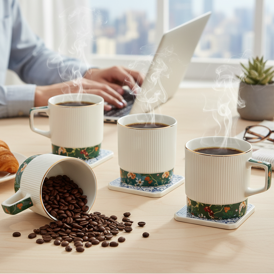 JCPL Charles Manor Coffee & Tea Mugs Set of 6 (MS401)