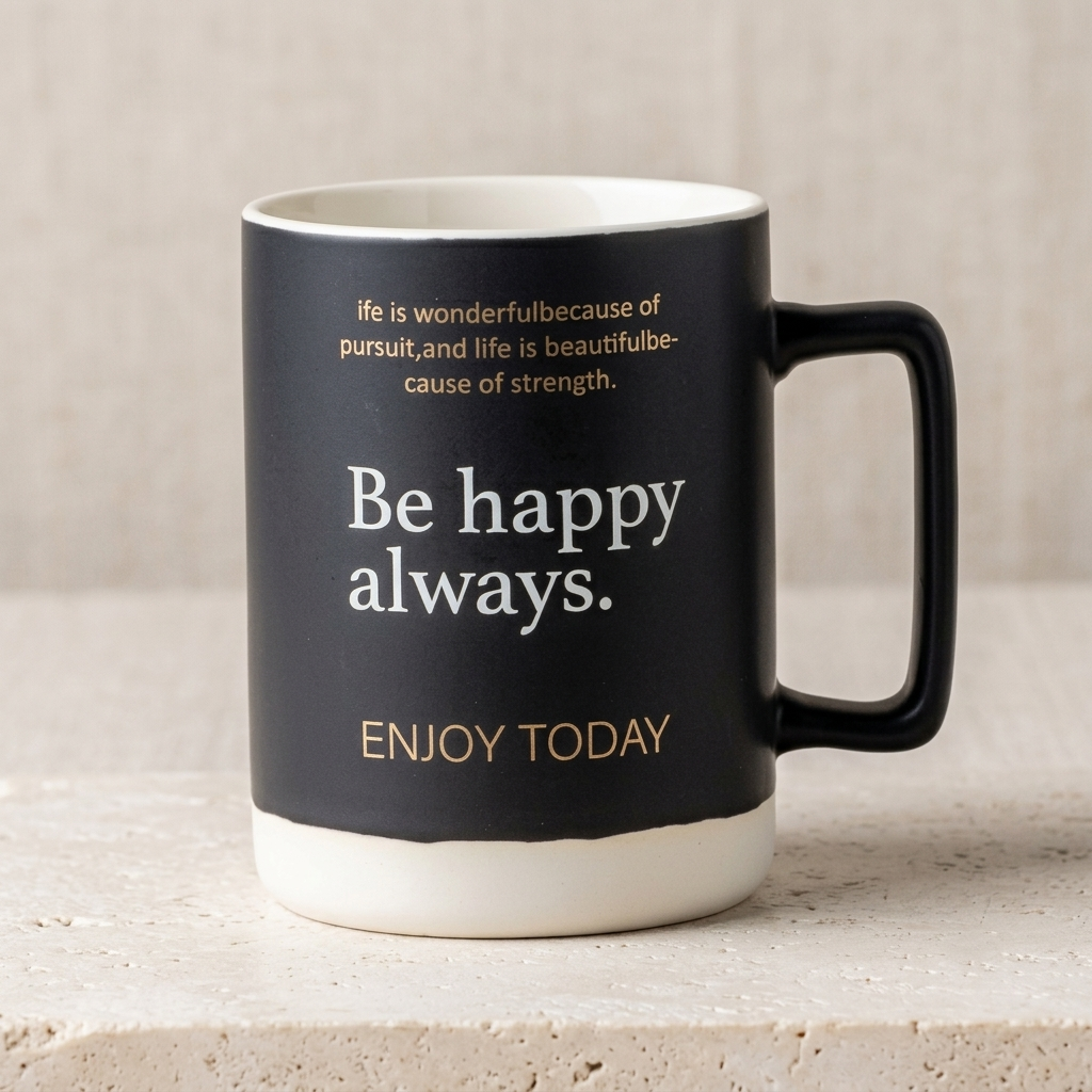 Clay Craft Verse Trunk Pebble Ceramic Coffee & Milk Mug with Printed Quotes