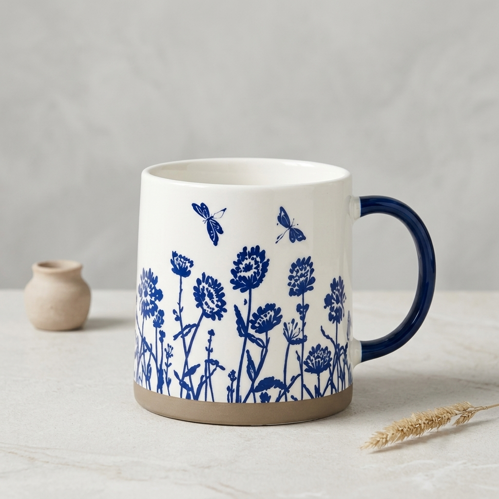 Clay Craft Lina Pebble Ceramic Printed Coffee & Milk Mug