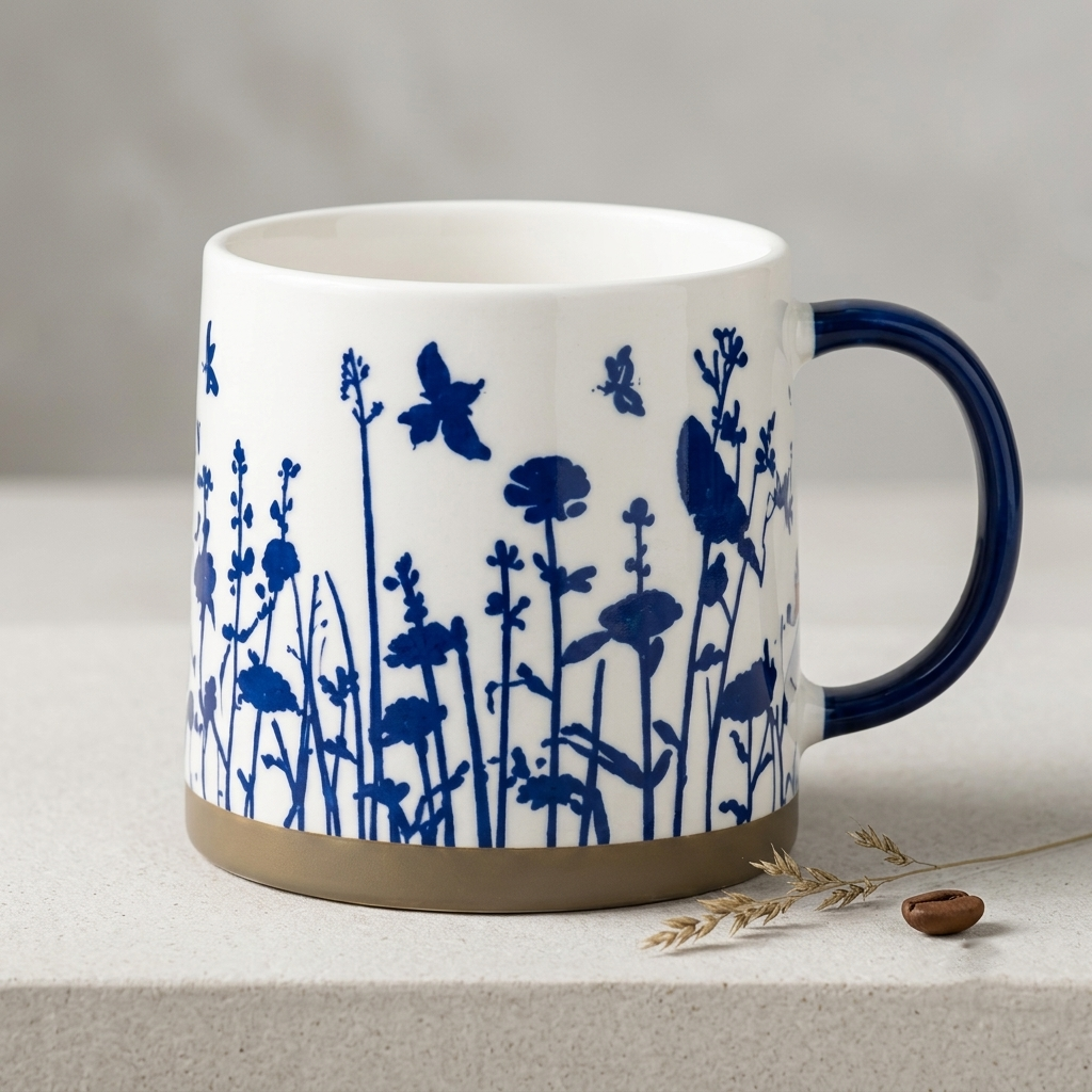 Clay Craft Lina Pebble Ceramic Printed Coffee & Milk Mug