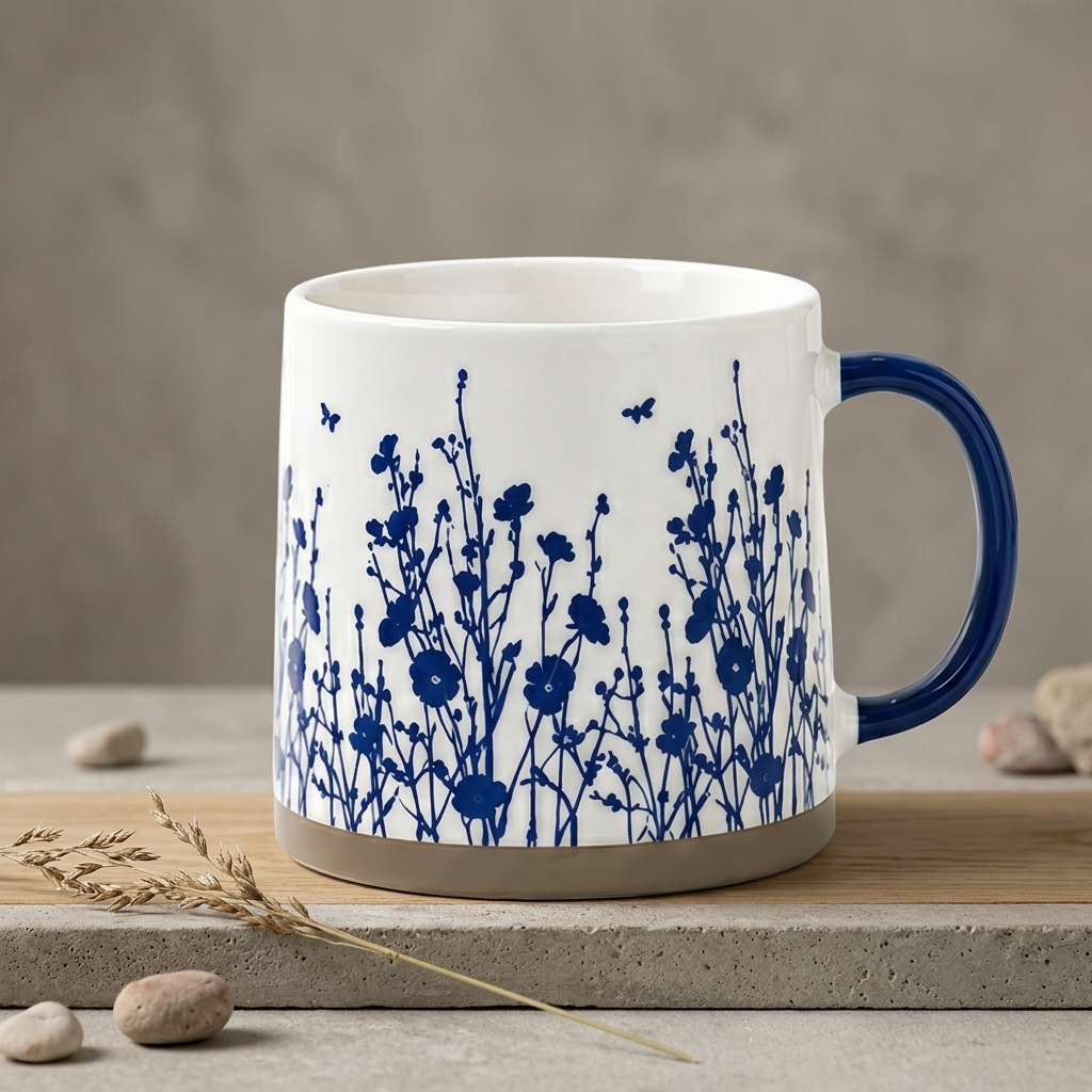 Clay Craft Lina Pebble Ceramic Printed Coffee & Milk Mug