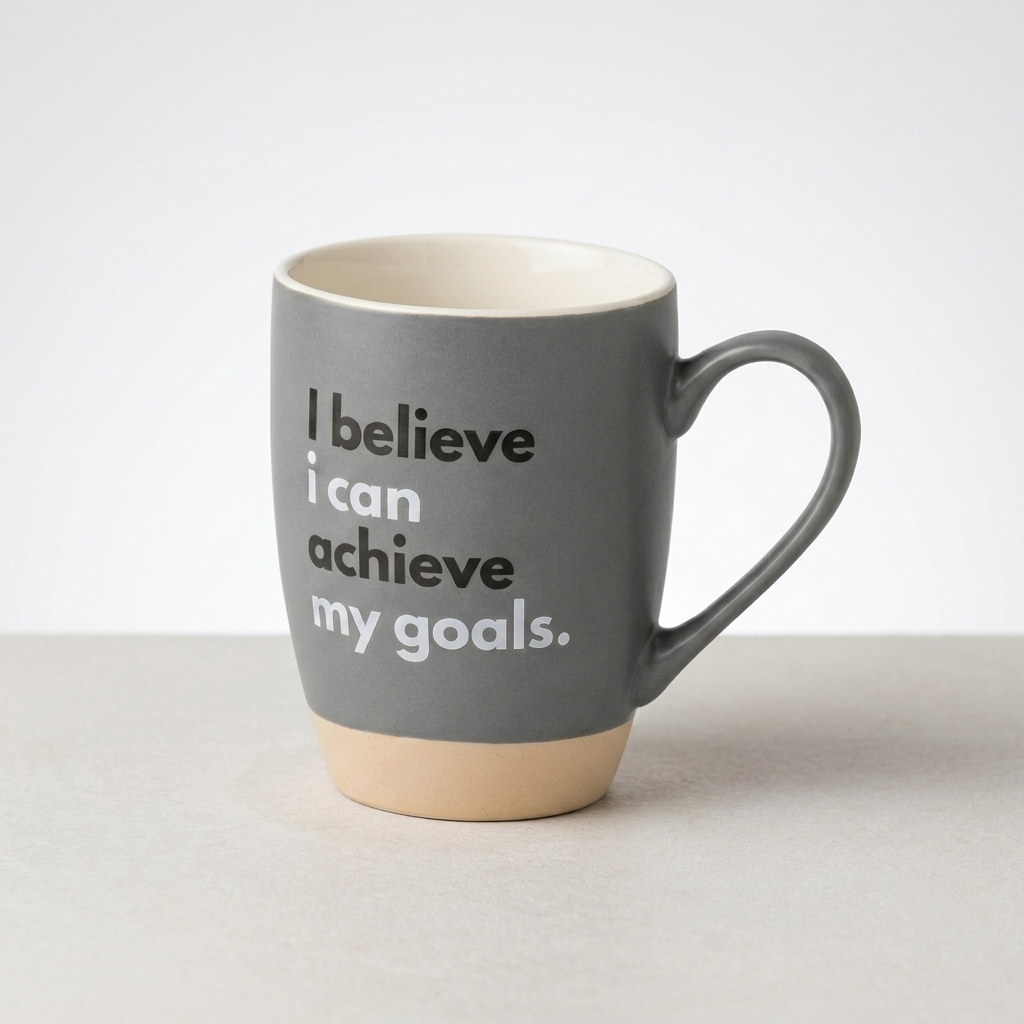 Clay Craft Aspire Trunk Pebble Ceramic Coffee & Milk Mug with Printed Quotes