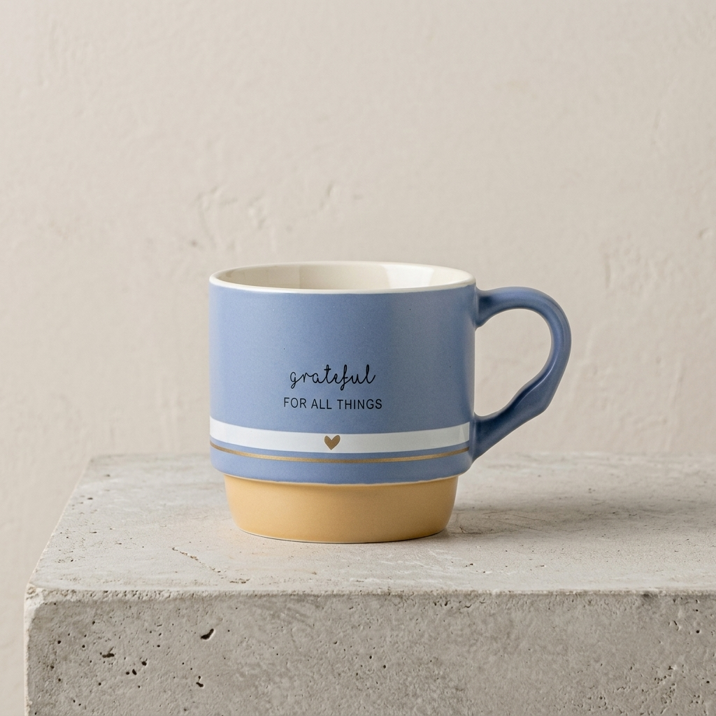 Clay Craft Cove Trunk Pebble Ceramic Coffee & Milk Mug with Printed Quotes
