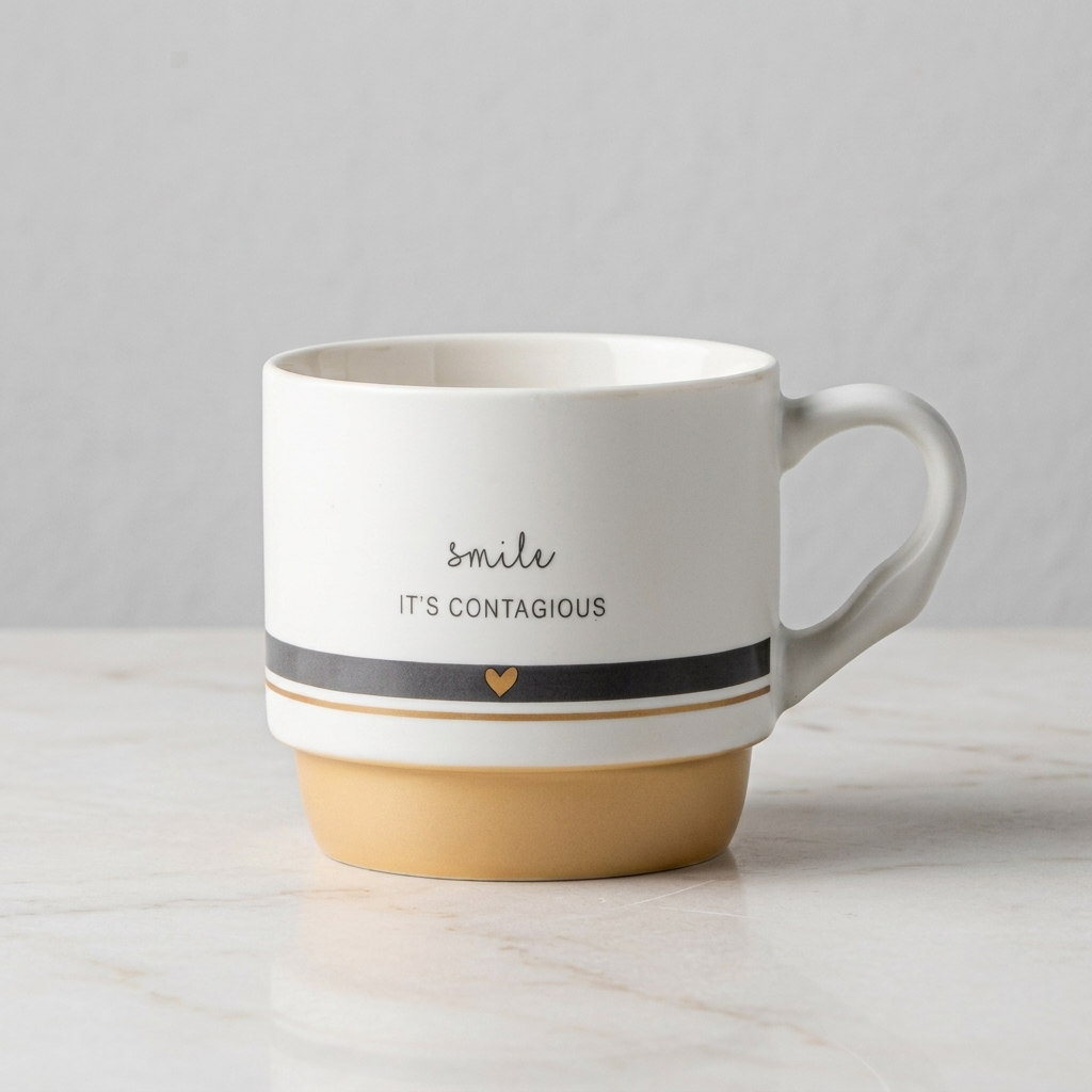 Clay Craft Cove Trunk Pebble Ceramic Coffee & Milk Mug with Printed Quotes