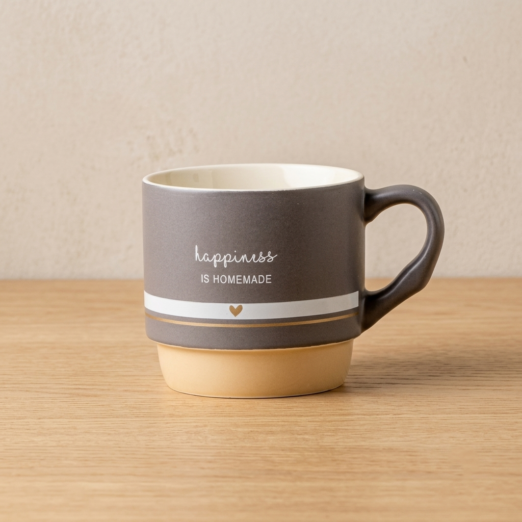 Clay Craft Cove Trunk Pebble Ceramic Coffee & Milk Mug with Printed Quotes