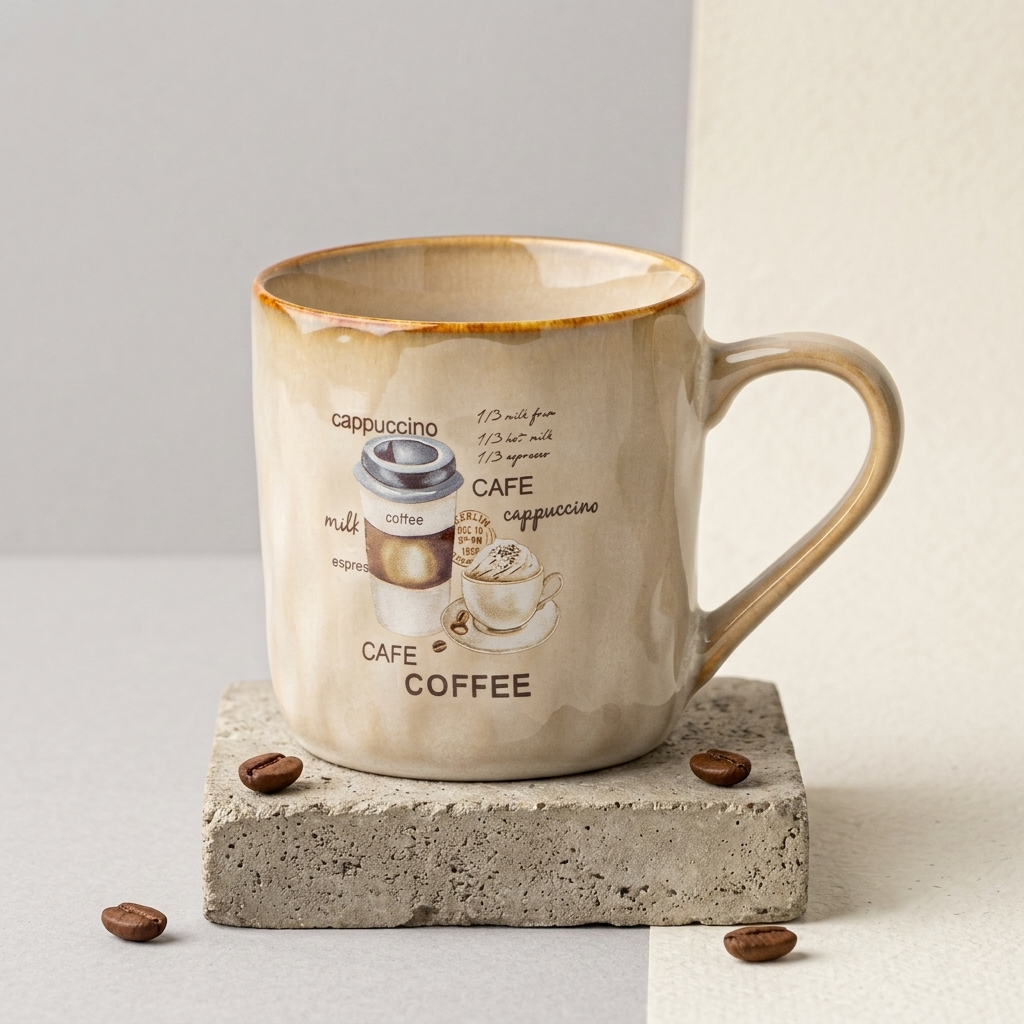 Clay Craft Harbor Trunk Pebble Ceramic Coffee & Milk Mug with Printed Quotes