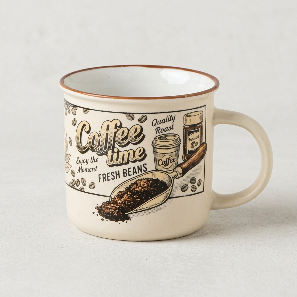 Clay Craft Bistro Trunk Pebble Ceramic Coffee & Milk Mug with Printed Quotes