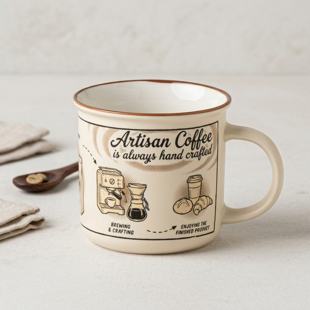 Clay Craft Bistro Trunk Pebble Ceramic Coffee & Milk Mug with Printed Quotes