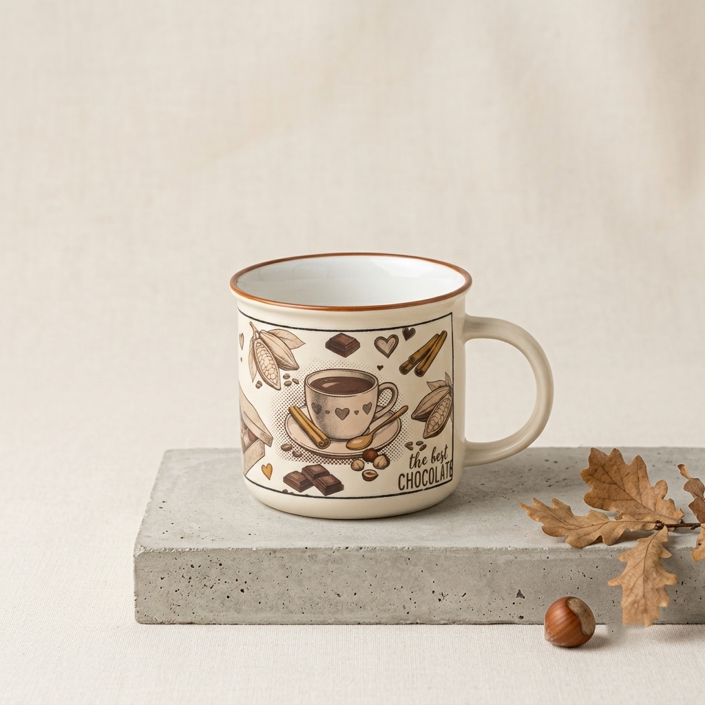 Clay Craft Bistro Trunk Pebble Ceramic Coffee & Milk Mug with Printed Quotes