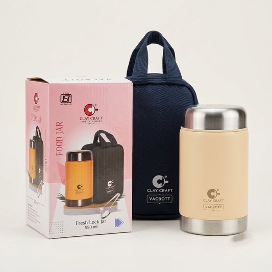Vacbott Double Walled Vacuum Insulated Food Jar 550 ml | Keeps Food Hot & Cold Longer