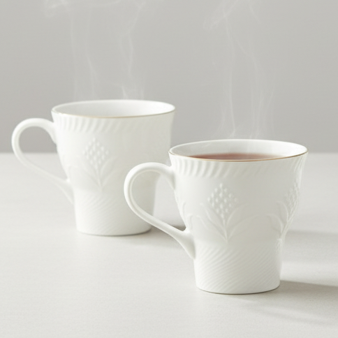 Clay Craft Aster Impression 1101 Goldline Coffee & Tea Mugs Set of 6