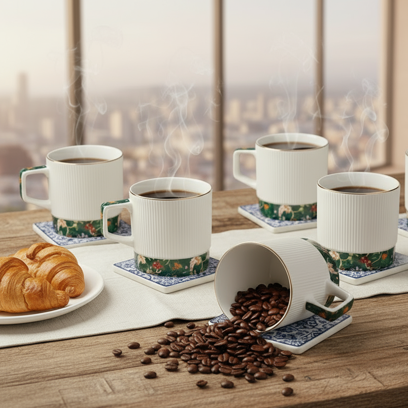 JCPL Charles Manor Coffee & Tea Mugs Set of 6 (MS401)