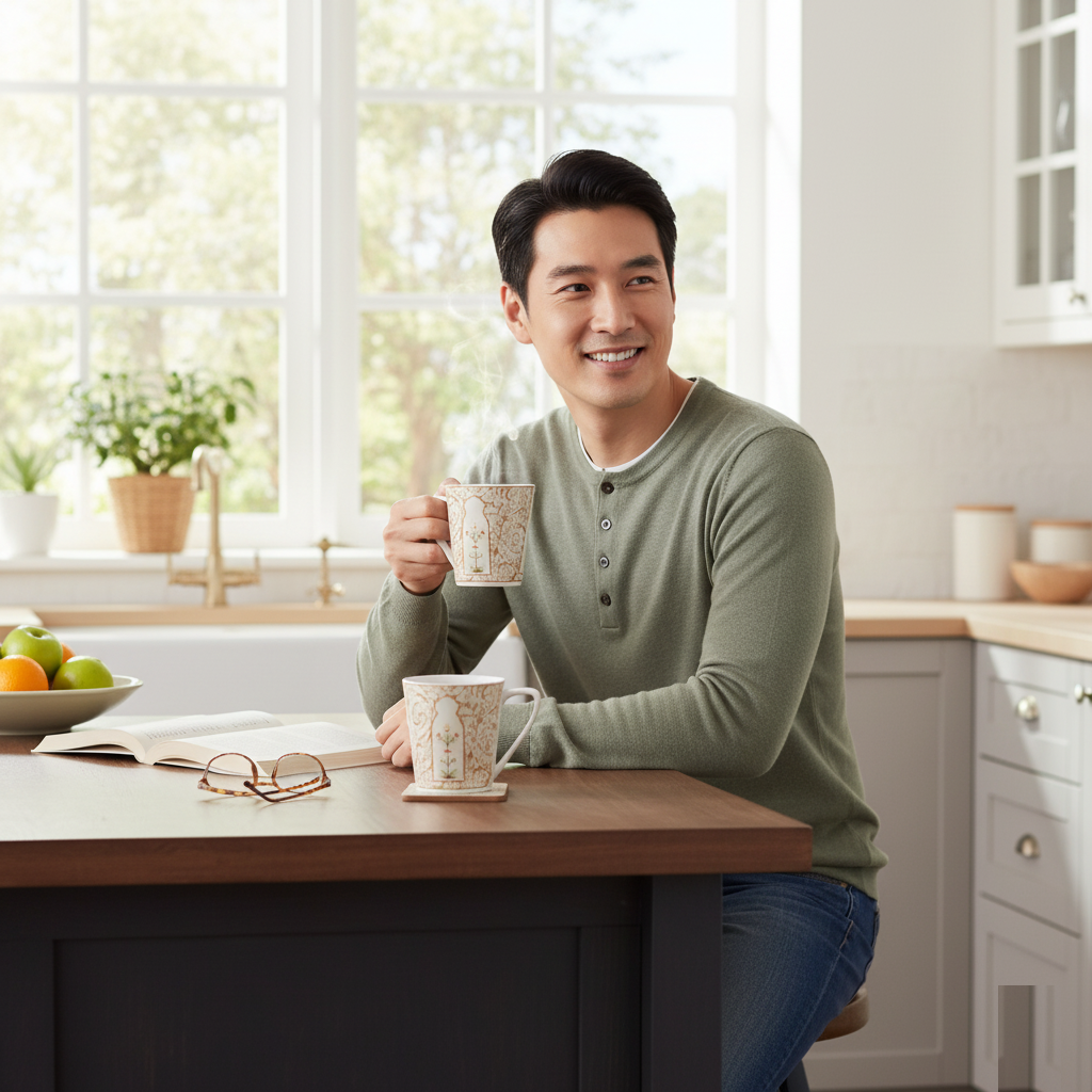 Clay Craft Rock Hilton Coffee & Tea Mugs Set of 6 (H316)