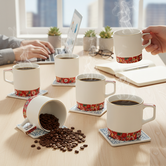 JCPL Charles Manor Coffee & Tea Mugs Set of 6 (MS402)