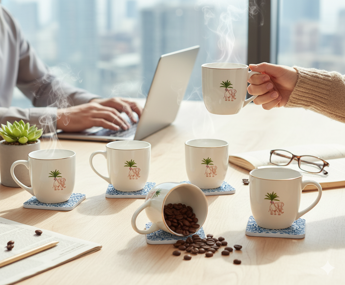 JCPL Oscar Pristine Coffee & Tea Mugs Set of 6 (PS408)