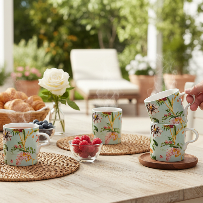 JCPL Louis Ebok Coffee & Tea Mugs Set of 6, 180 ml (ES301)