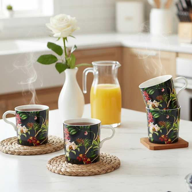 JCPL Louis Ebok Coffee & Tea Mugs Set of 6, 180 ml (ES302)