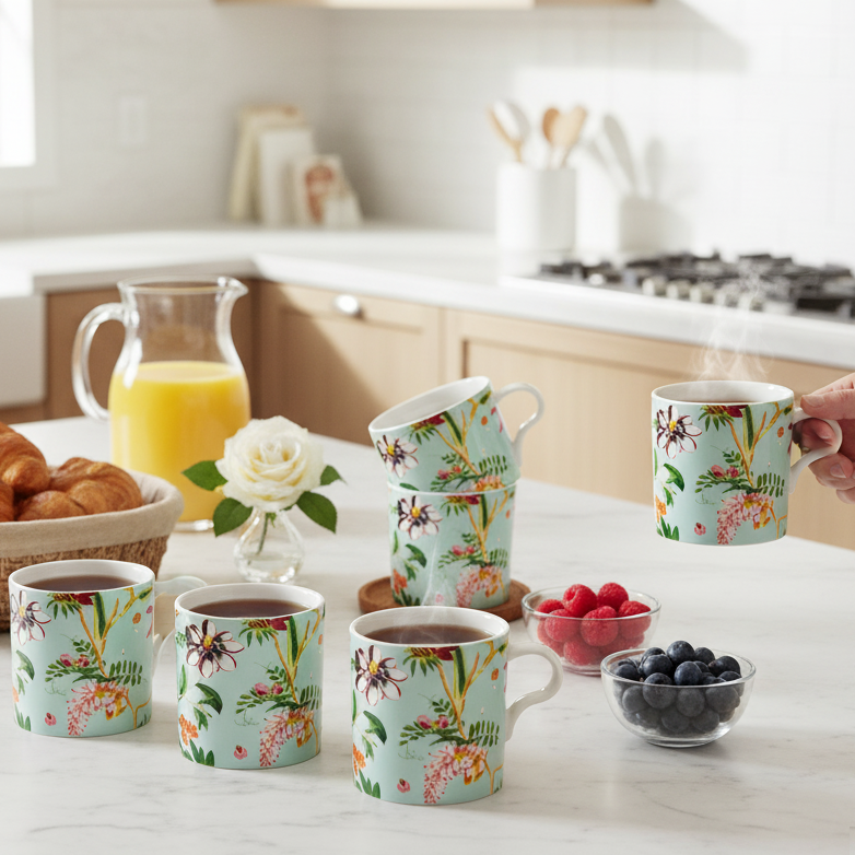 JCPL Louis Ebok Coffee & Tea Mugs Set of 6, 180 ml (ES301)