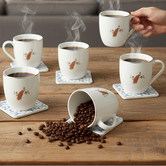 JCPL Oscar Pristine Coffee & Tea Mugs Set of 6 (PS406)