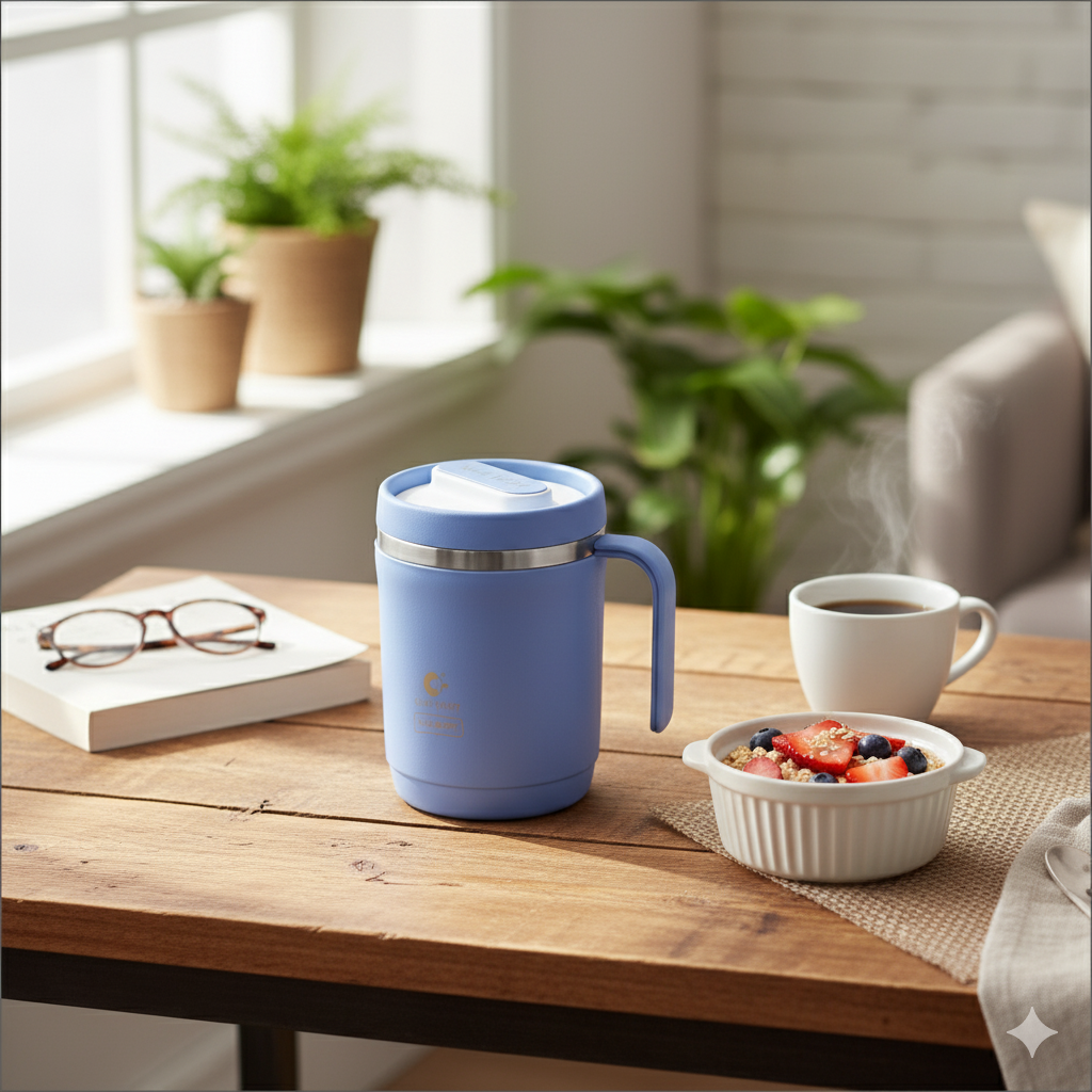 Vacbott Dyona Mug 400ml – Double Walled | 24-Hour Hot & Cold | Leak-Proof Travel Mug