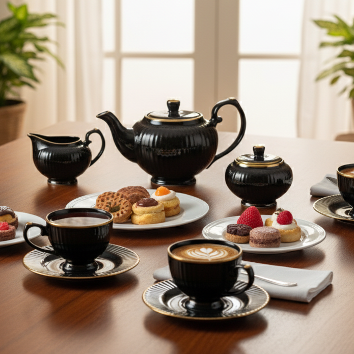 Clay Craft Julie Impression Luxurious 1401 Black Tea Set of 15