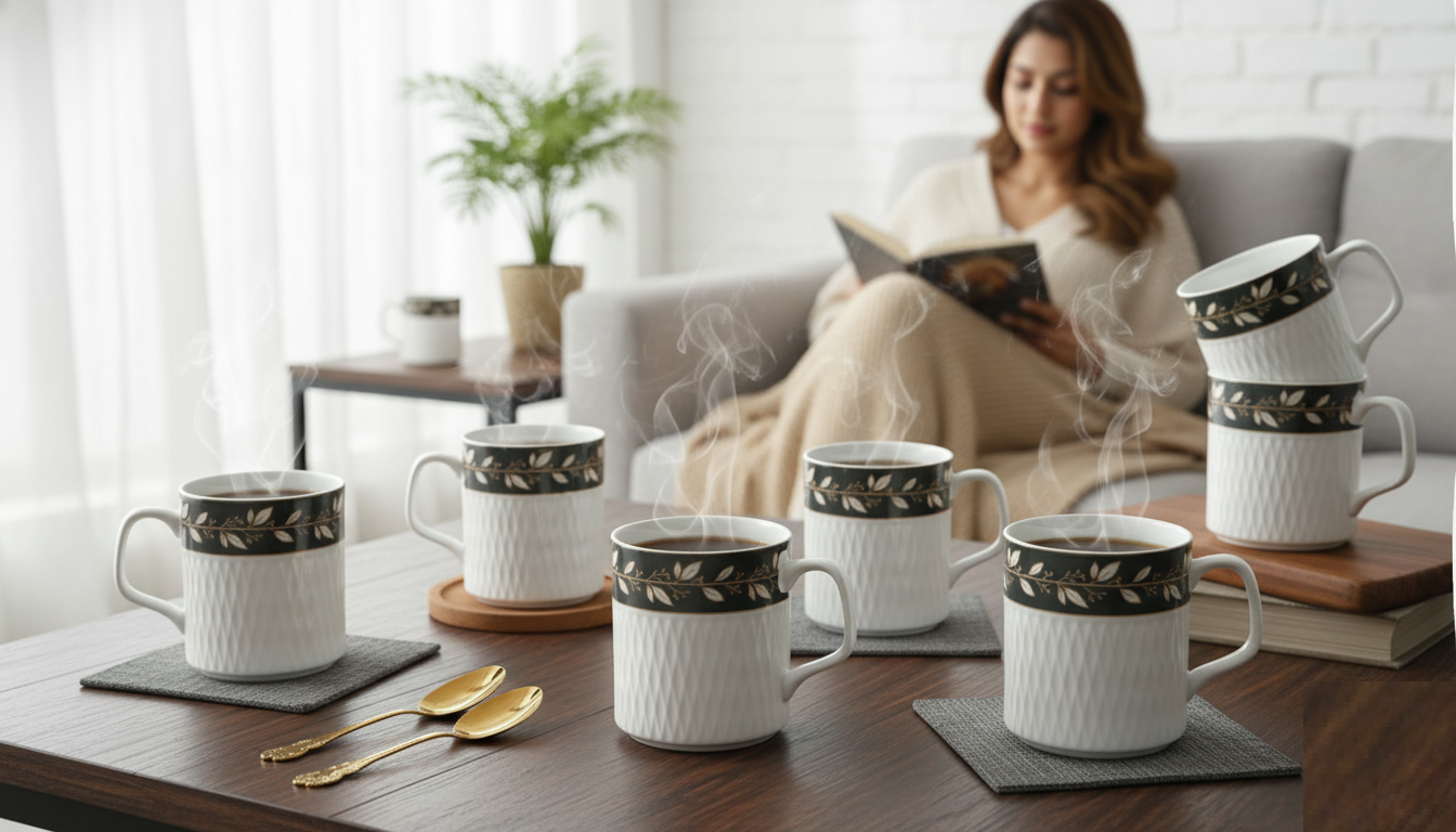 Clay Craft Allure Prasto Coffee & Tea Mugs Set of 6 (P208)