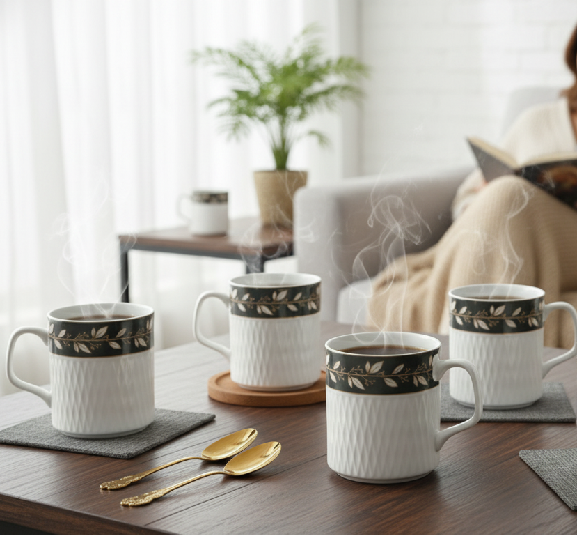 Clay Craft Allure Prasto Coffee & Tea Mugs Set of 6 (P208)