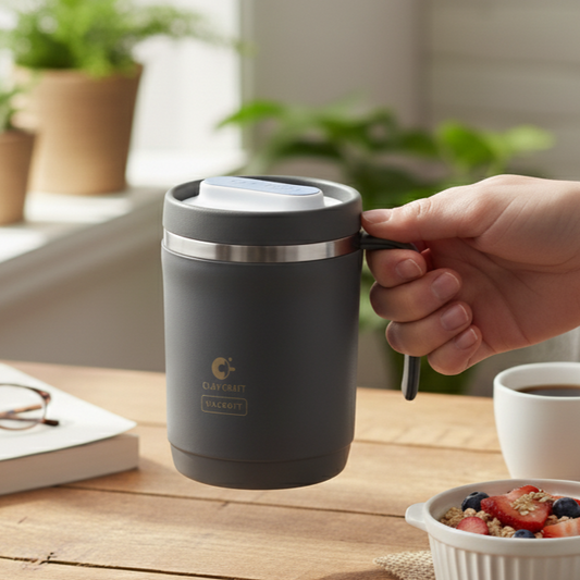 Vacbott Dyona Mug 400ml – Double Walled | 24-Hour Hot & Cold | Leak-Proof Travel Mug