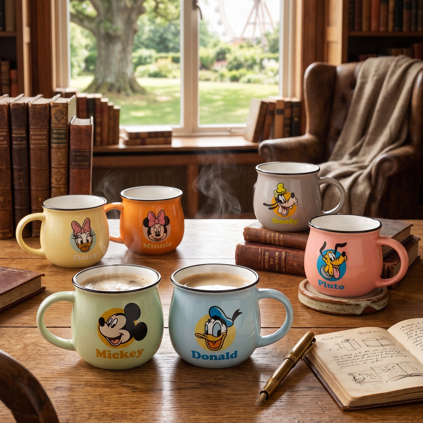 Disney Donald Multi Colour Coffee & Tea Mugs, 170ml, Set of 6