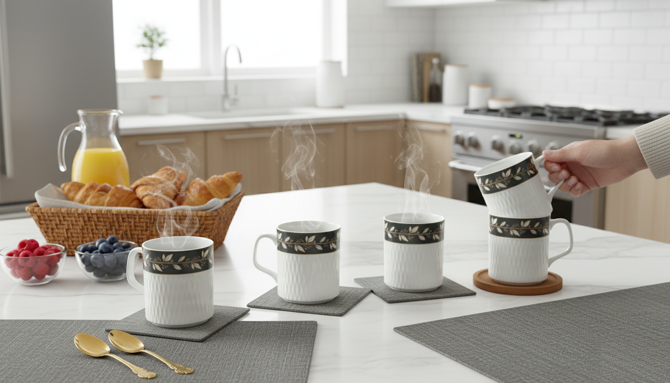 Clay Craft Allure Prasto Coffee & Tea Mugs Set of 6 (P208)