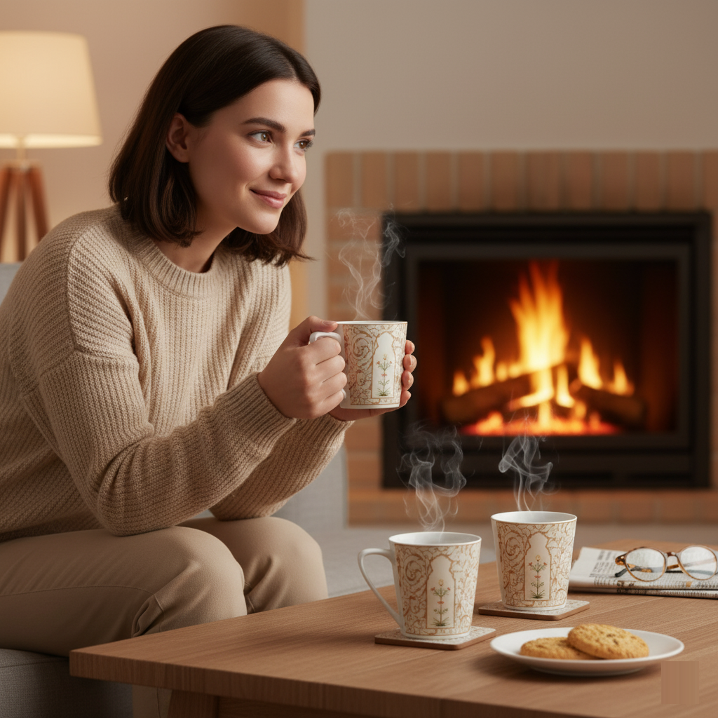 Clay Craft Rock Hilton Coffee & Tea Mugs Set of 6 (H316)