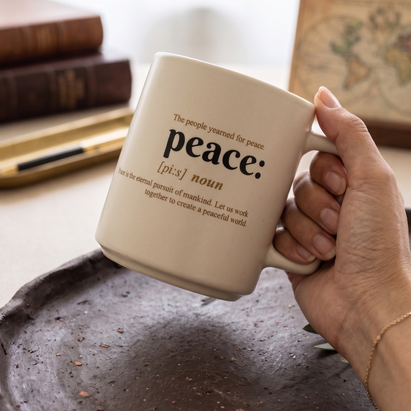 Cleo Peace Definition Pebble Milk Mug - 1 Pc - 400 ml (Cleo C02)