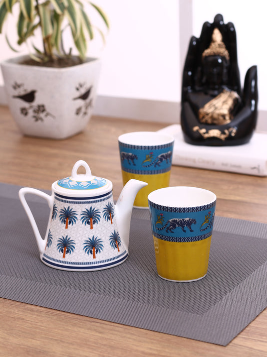 India Circus Mystical Gardens Two Cutting Chai Set of 3