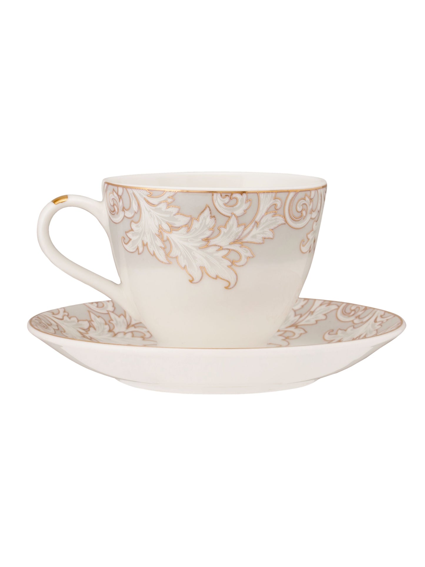 JCPL King Crysta Cup & Saucer, 160ml, Set of 12 (6 Cups + 6 Saucers) (CR401)
