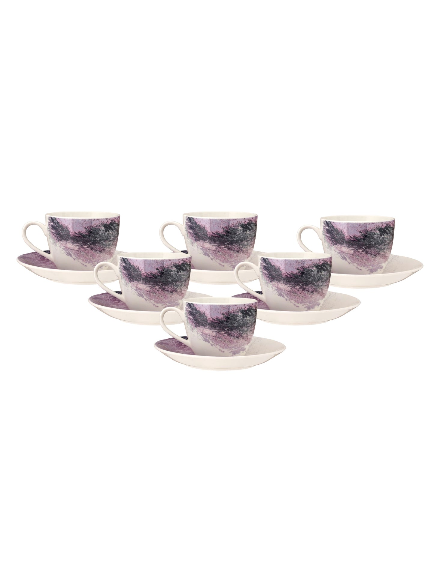 JCPL Cream Lava Cup & Saucer, 170ml, Set of 12 (6 Cups + 6 Saucers) (L9)