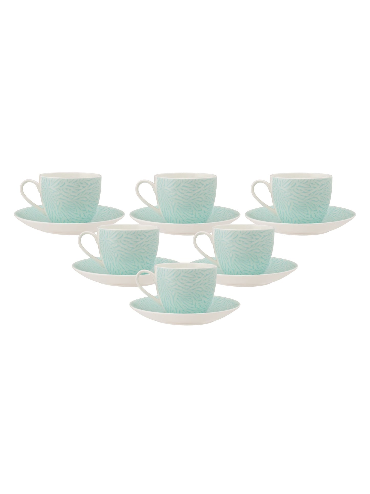 JCPL Cream Vanilla Cup & Saucer, 170ml, Set of 12 (6 Cups + 6 Saucers) (V410)