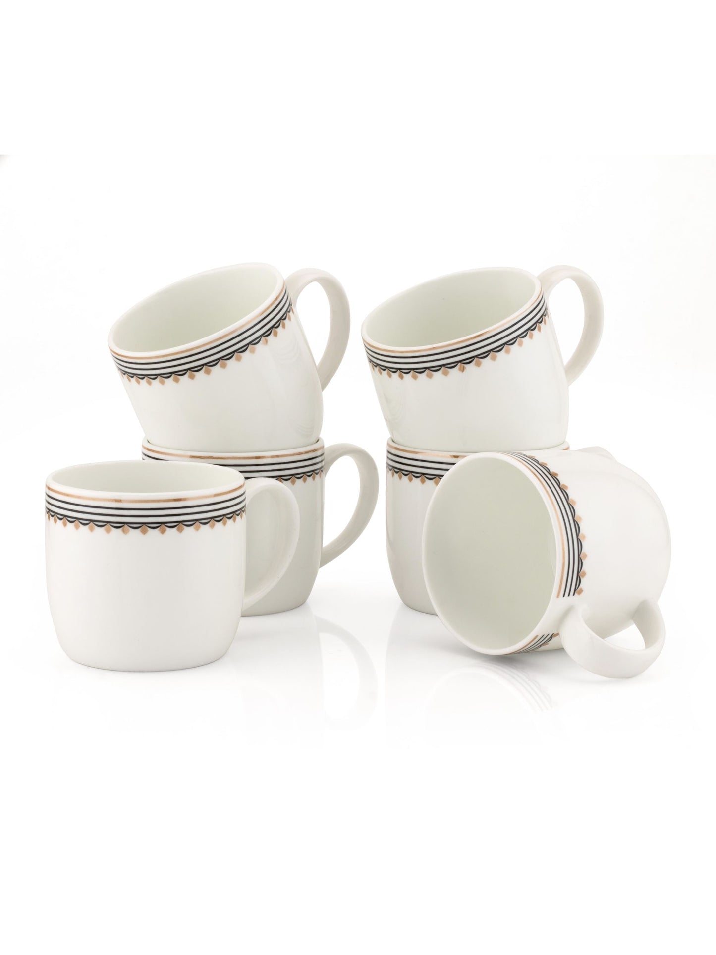 Loriya Super Coffee & Tea Mugs, 150ml, Set of 6 (S382)