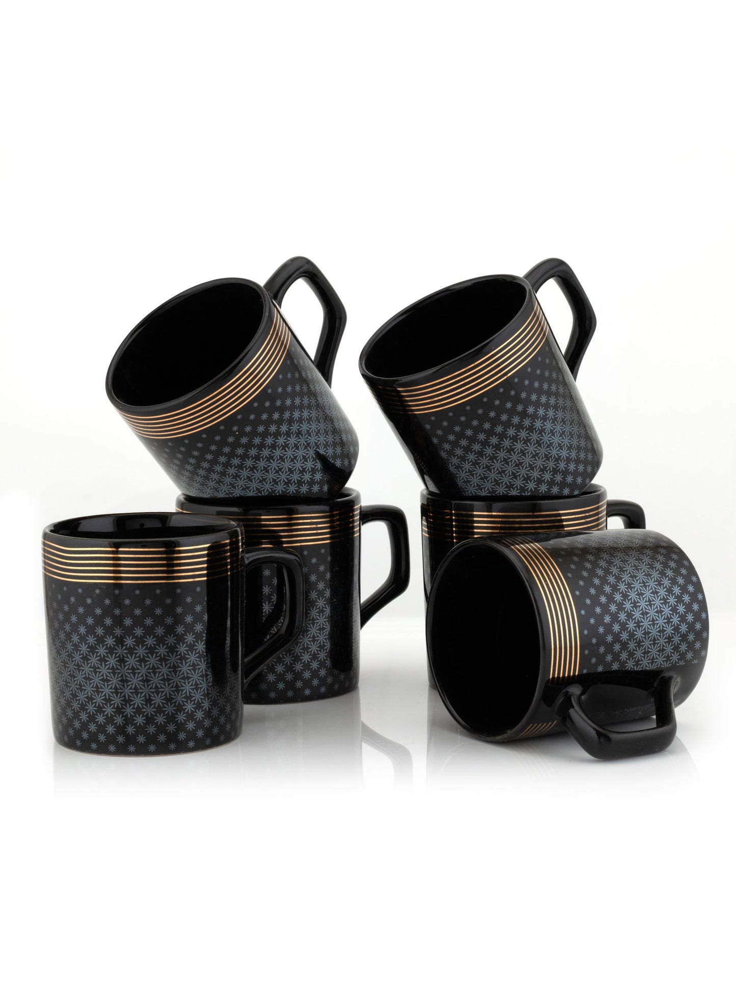 Director Black Gold Coffee & Tea Mugs, 200ml, Set of 6 (606)