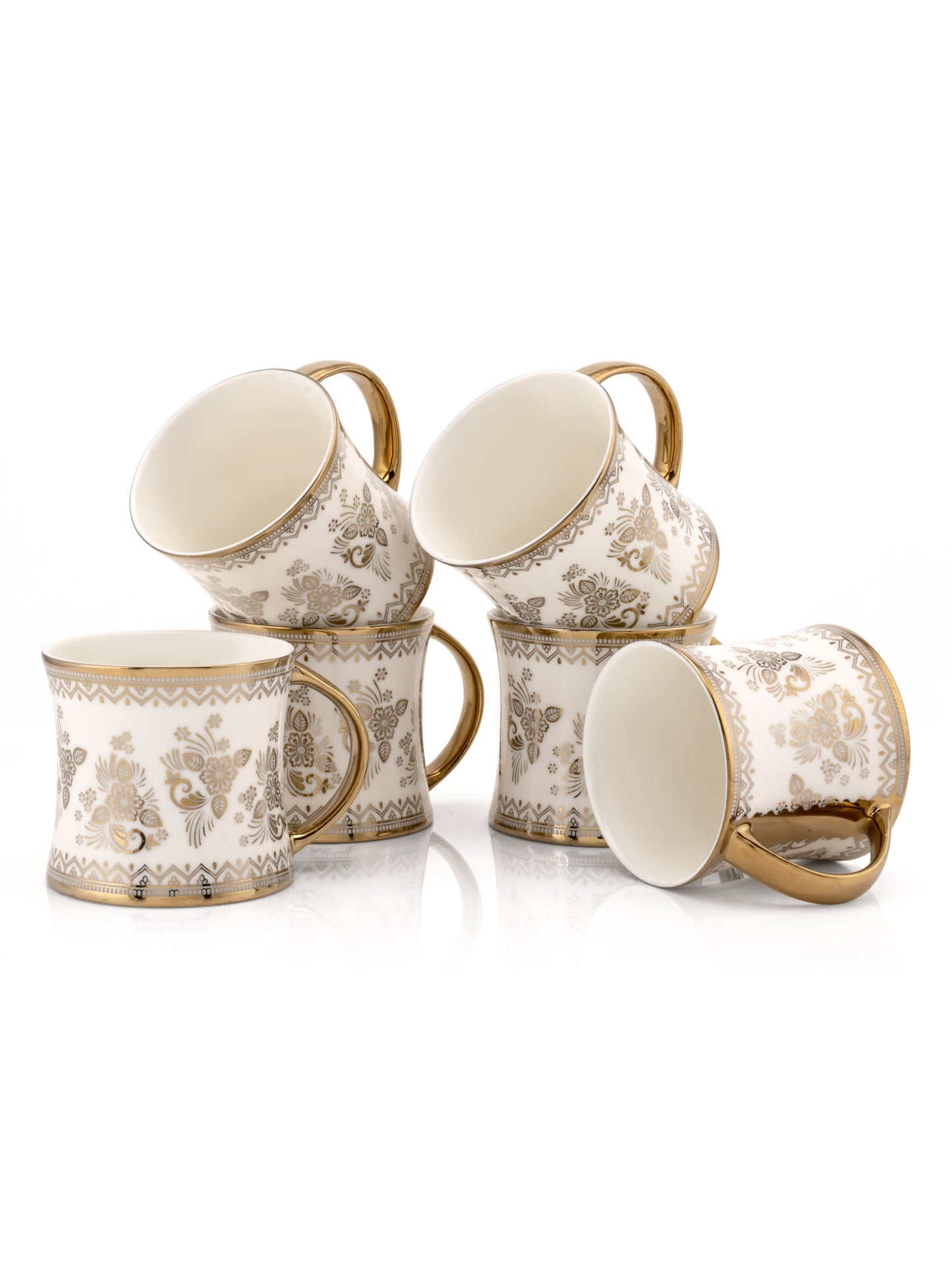 Diamond Ebony Coffee & Tea Mugs, 170ml, Set of 6 (E675)