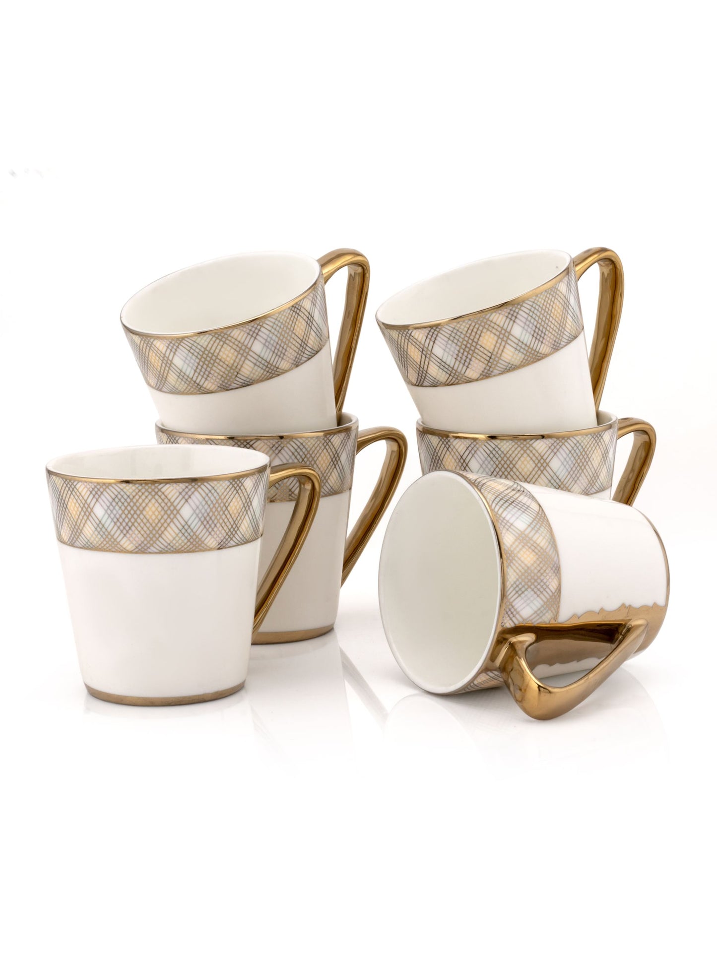 Rock Ebony Coffee & Tea Mugs, 150ml, Set of 6 (E608)