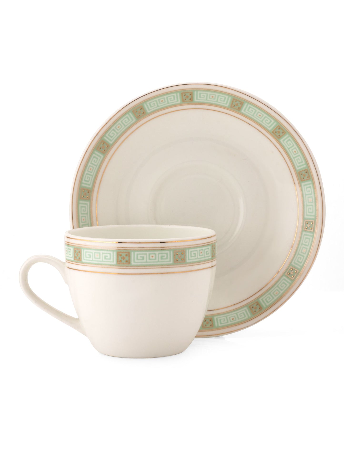 Cream Regal Cup & Saucer, 210 ml, Set of 12 (6 Cups + 6 Saucers) (R101)