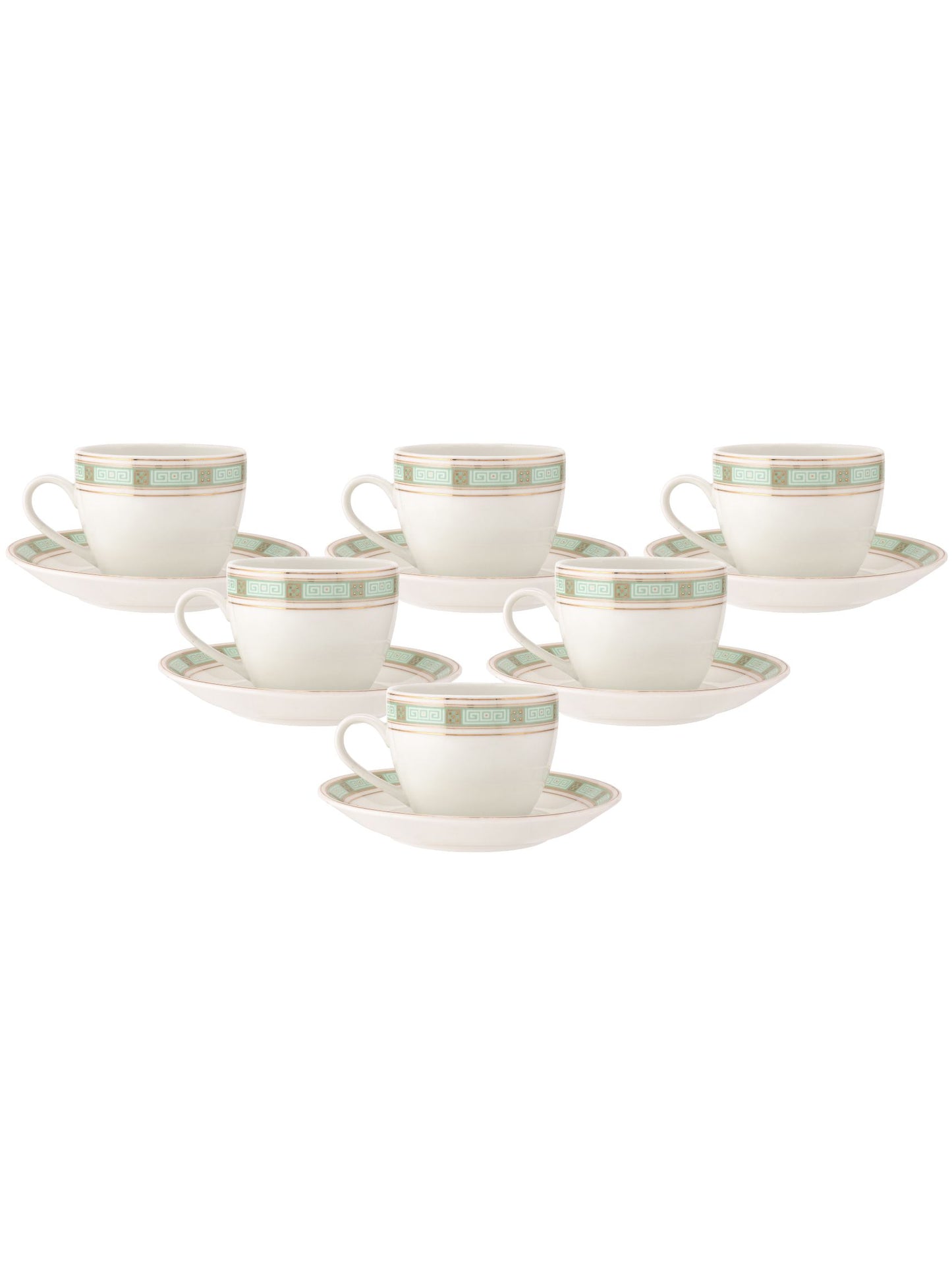 Cream Regal Cup & Saucer, 210 ml, Set of 12 (6 Cups + 6 Saucers) (R101)