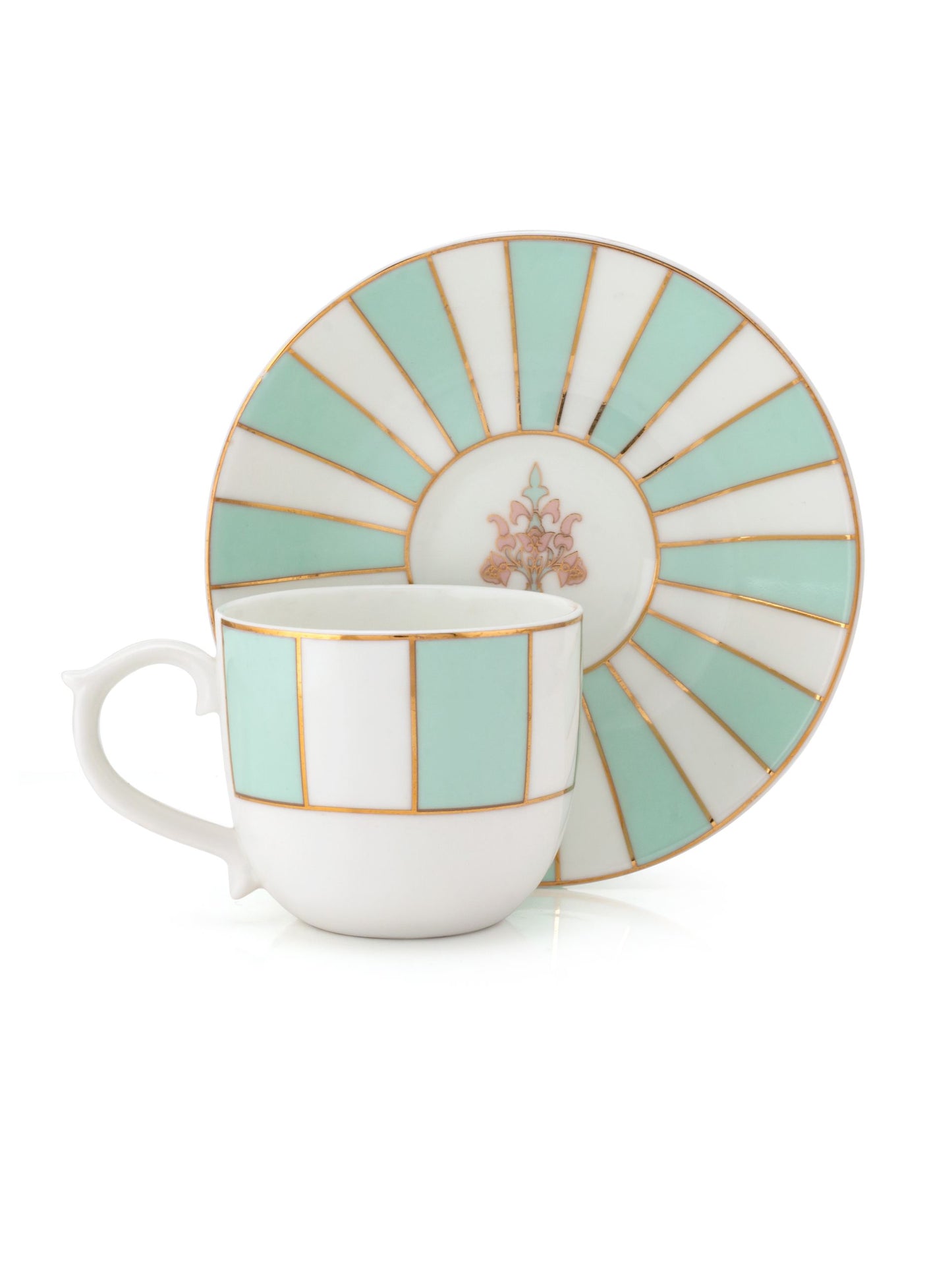 Maharani Noir Cup & Saucer, 210 ml, Set of 12 (6 Cups + 6 Saucers) (N405)