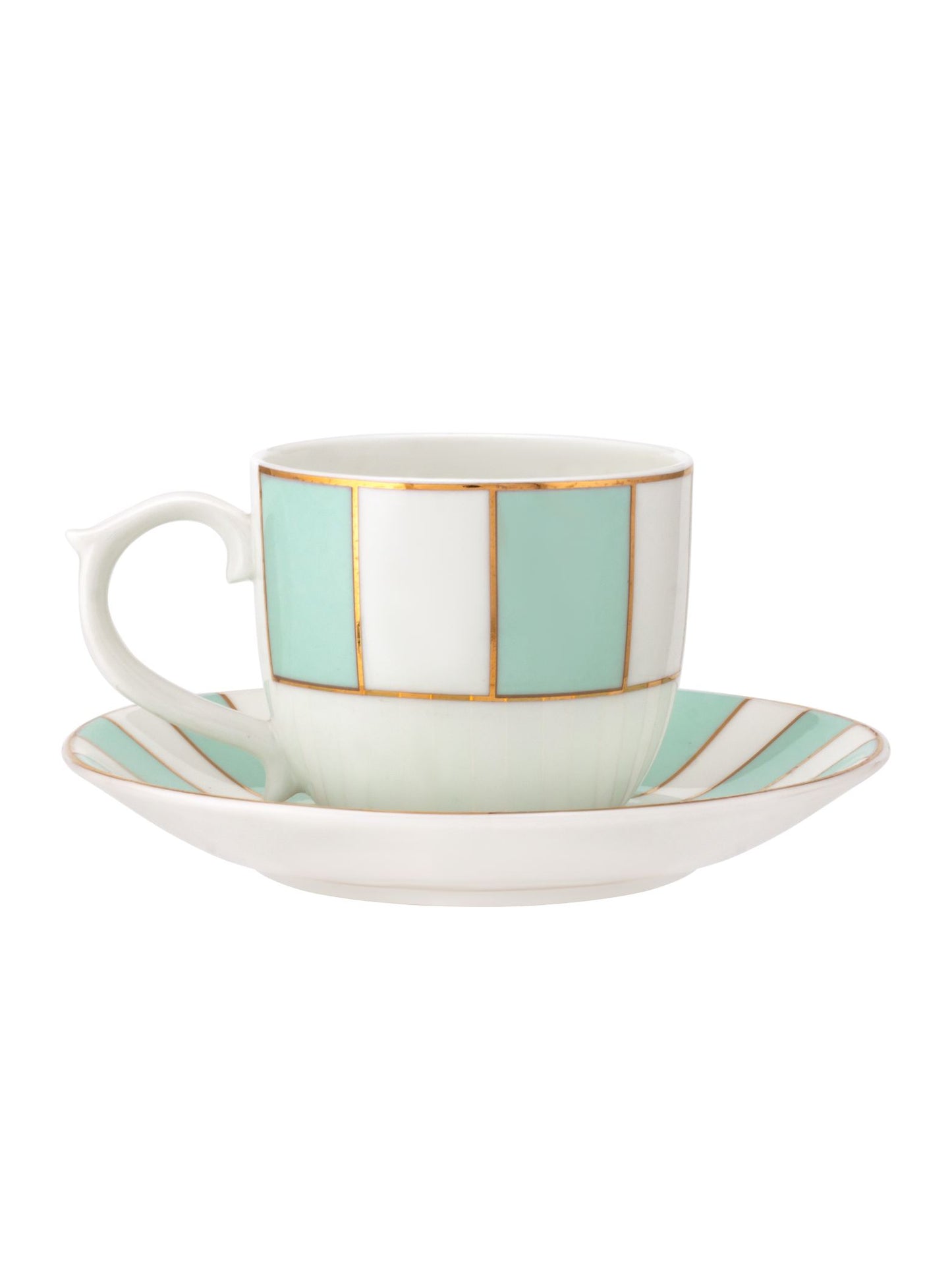 Maharani Noir Cup & Saucer, 210 ml, Set of 12 (6 Cups + 6 Saucers) (N405)