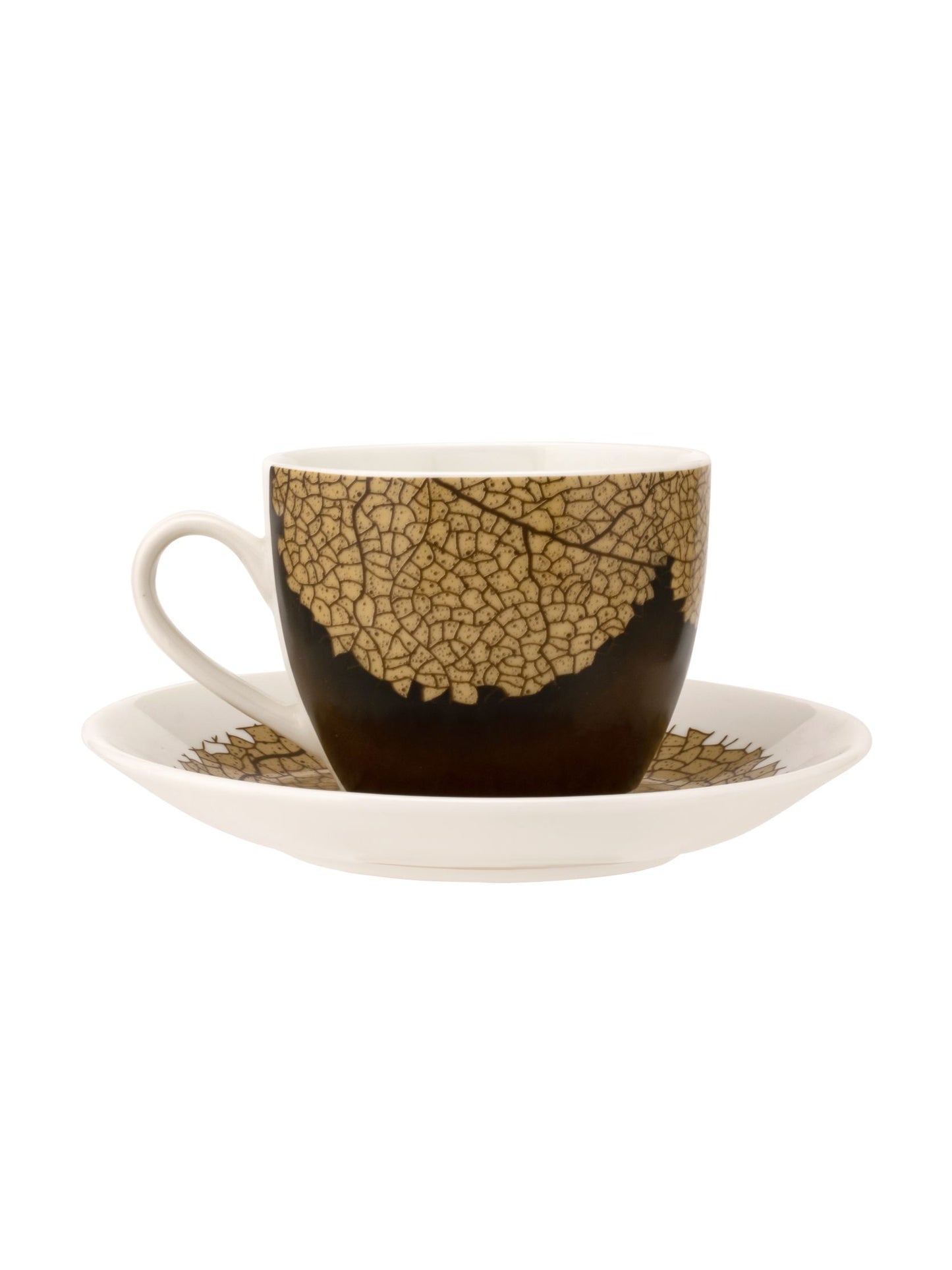 Cream Nature Cup & Saucer, 170 ml, Set of 12 (6 Cups + 6 Saucers) (342)