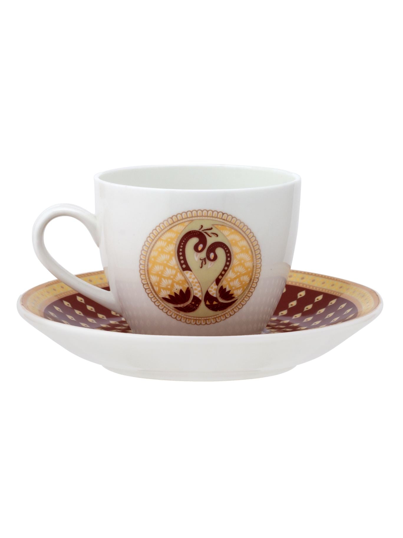 Cream Midas Cup & Saucer, 170ml, Set of 12 (6 Cups + 6 Saucers) (MI403)
