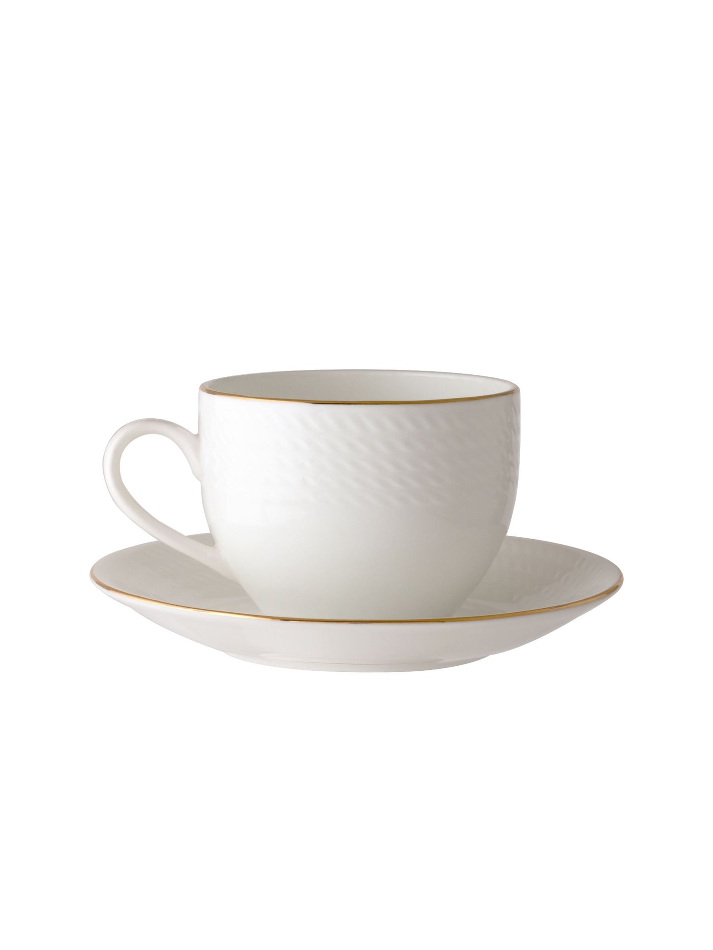 Rope Impression Cup & Saucer, 180ml, Set of 12 (6 Cups + 6 Saucers) (1101)