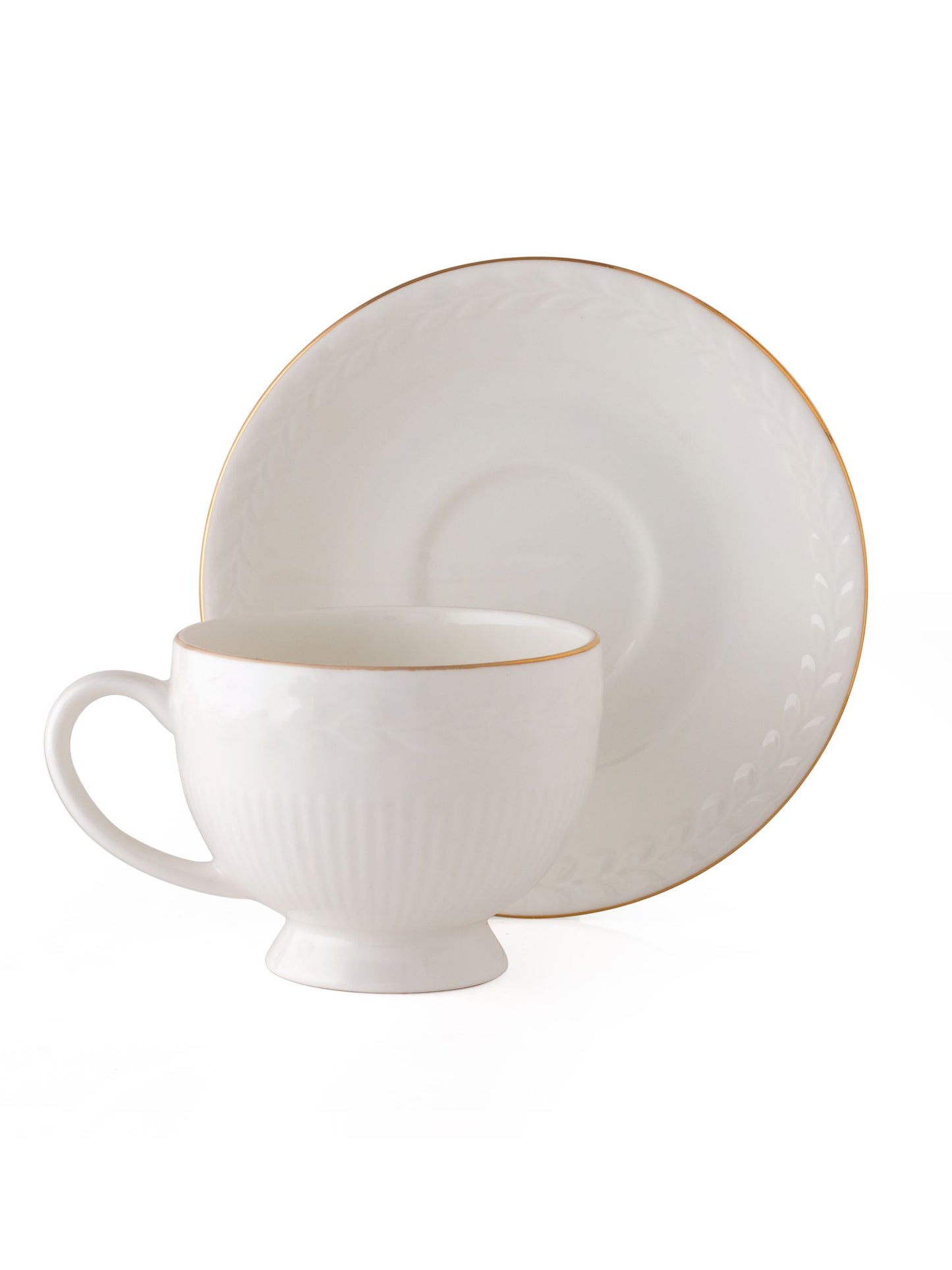 Snow Impression Cup & Saucer, 170ml, Set of 12 (6 Cups + 6 Saucers) (1101)
